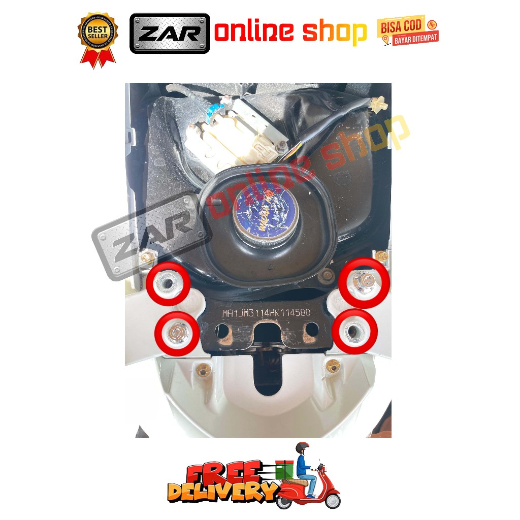BAUT BEHEL BELAKANG ( 4 BAUT ) BEAT ESP NEW SCOOPY ESP NEW STREET TAHUN 2015 - 2021 CBS HONDA BEGEL 