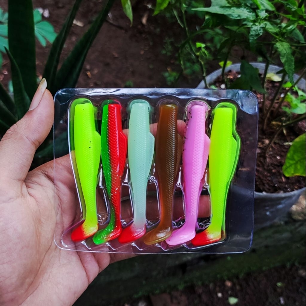 Umpan Pancing Soft lure Rep.Zman 8cm Lure Casting - Soft Lure Casting Lazarus 8cm Paddle Tail (isi 6