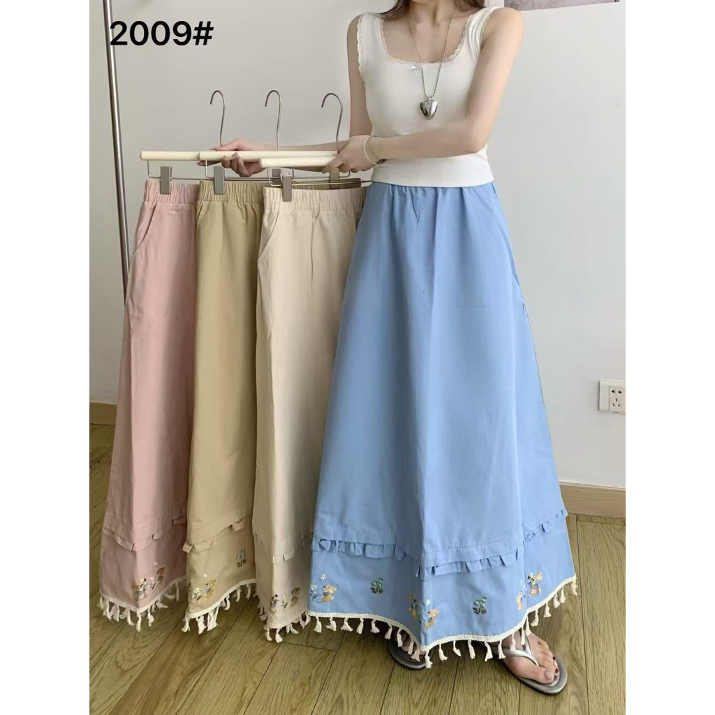 rok bawahan wanita rumbai bordir