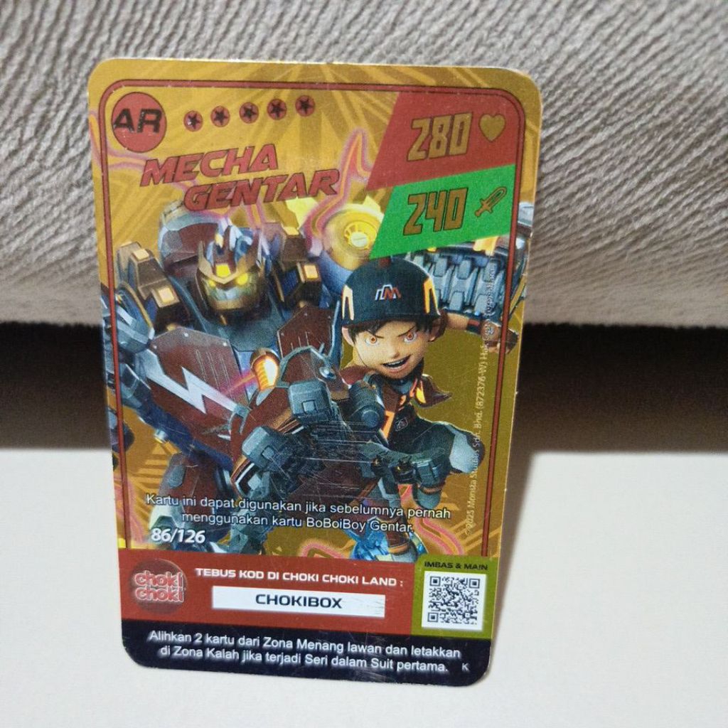 kartu boboiboy AR BOBOIBOY MECHA GENTAR