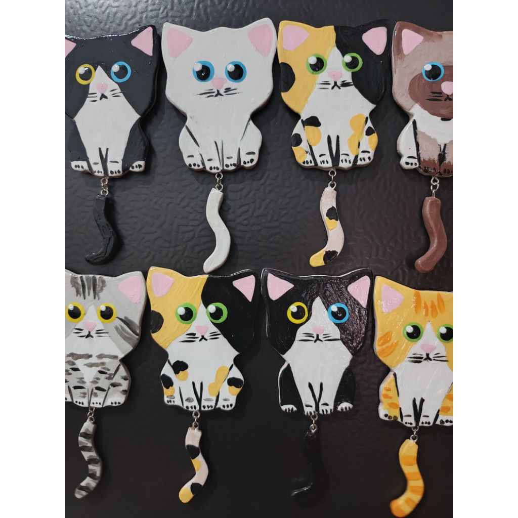 Clay magnet | magnet kulkas | magnet kulkas lucu | magnet kulkas kucing