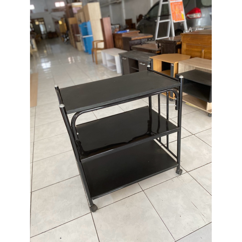 Rak TV besi 3 susun tinggi 61cm/rak tv besi/rak tv besi warna hitam/rak tv serbaguna