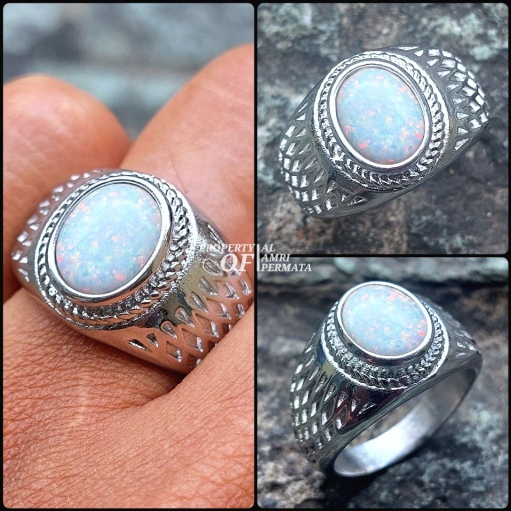 Batu Cincin Kalimaya Susu Super Jarong / Kalimaya multi color / Kalimaya jarong siang malam / Cincin