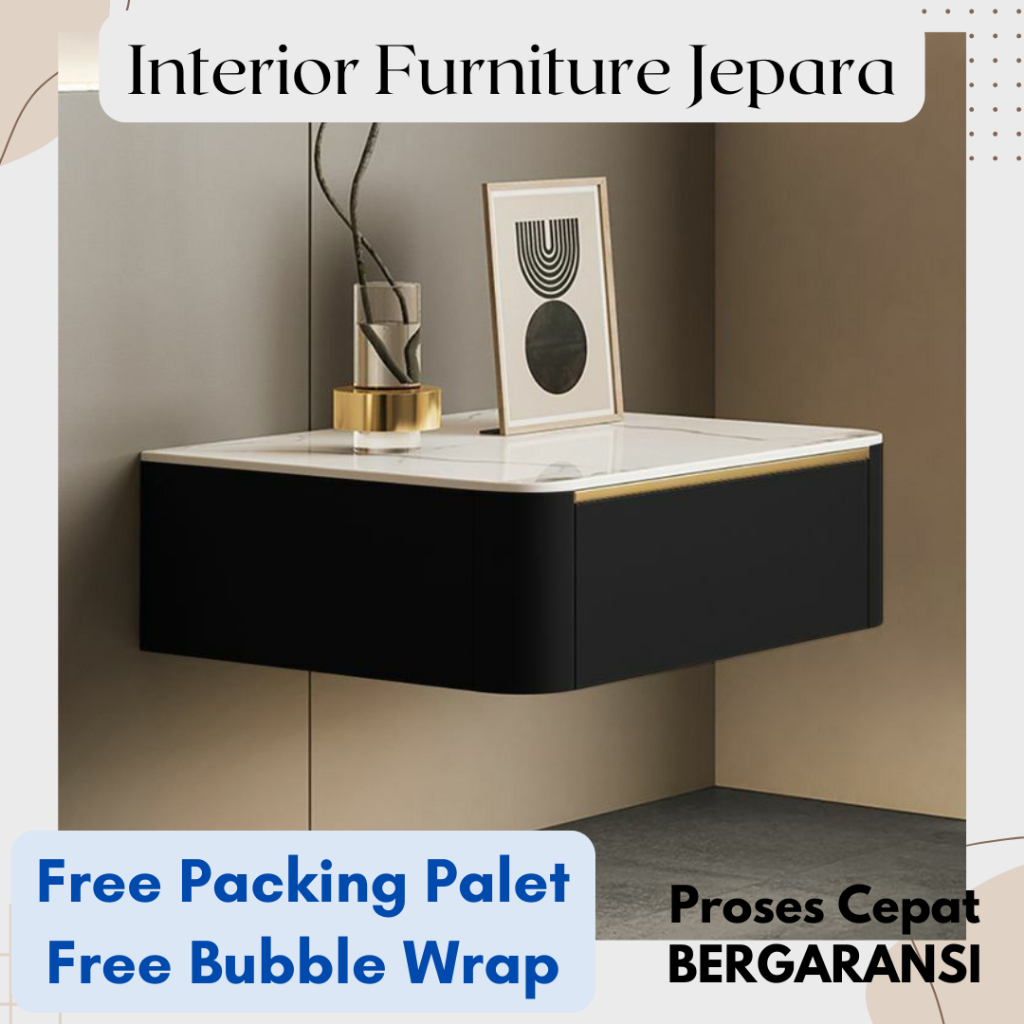 Nakas Gantung Modern Mewah. Laminasi HPL Tebal