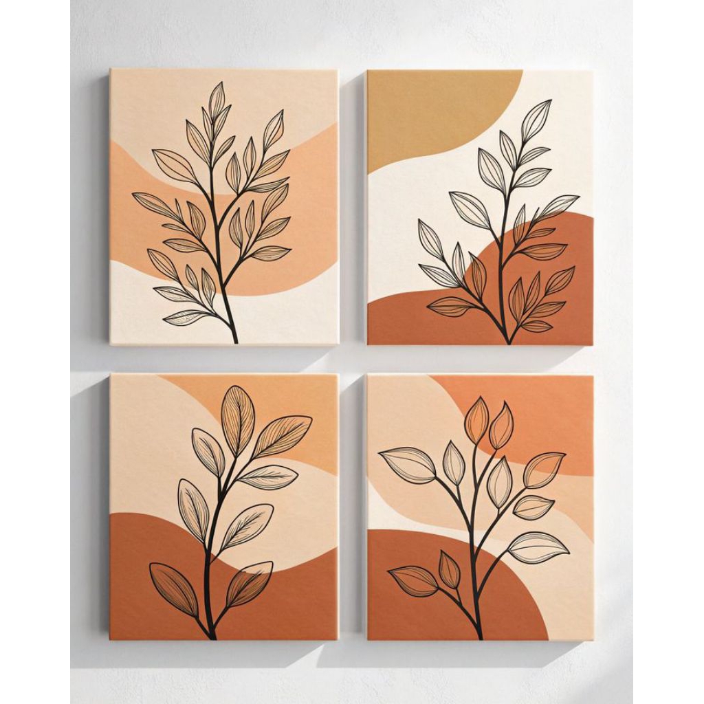 Hiasan Dinding aesthetic WallDecor Dekorasi ruang tamu Gambar Ranting Pohon Yg indah Bingkai Kayu Md