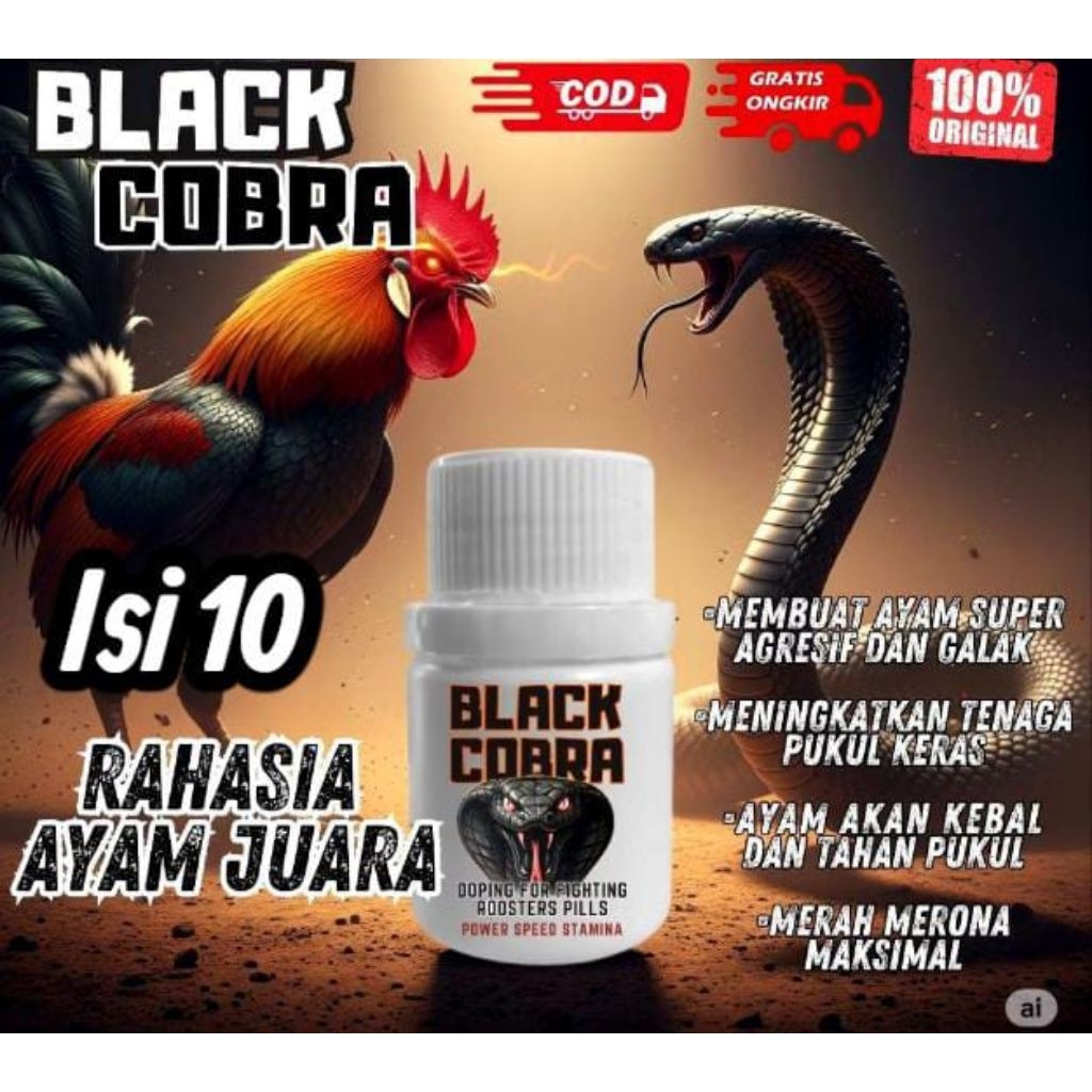 Black Cobra Doping Ayam Aduan Terbaik Asli Original Import kemasan 10 Kapsul