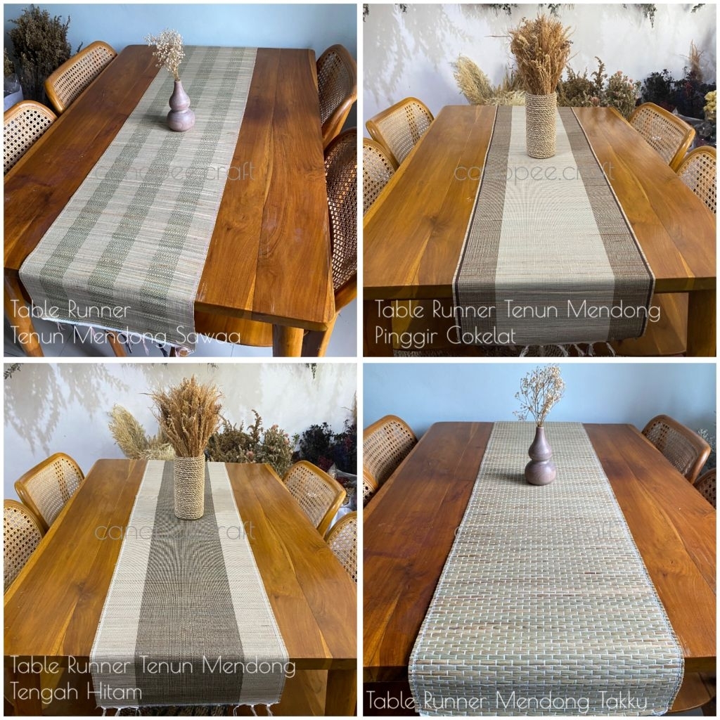 Taplak Meja Makan Tradisional Tenun Mendong Panjang 150 cm dan 200cm