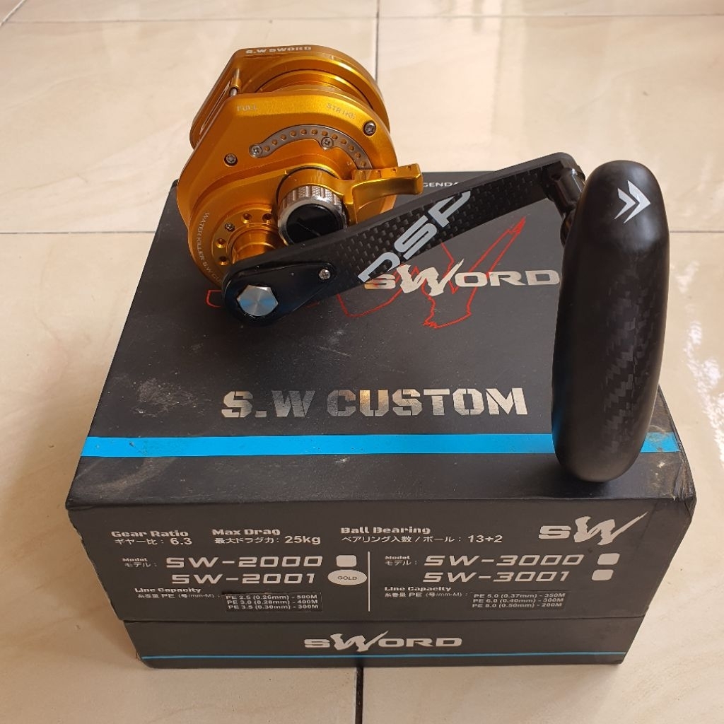 REEL WATER KILLER SW SWORD 2001 KIRI FULL CARBON HANDLE