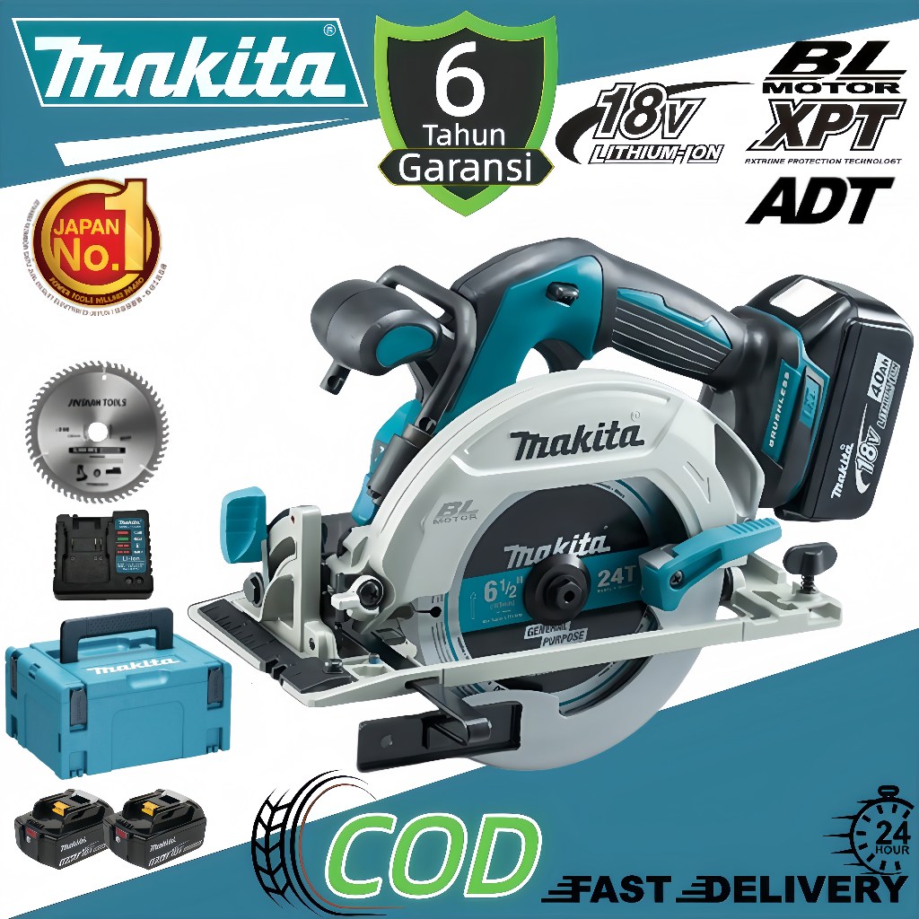 Makita{6 tahun garansi}DHS680RFJZ 18Vgergaji bundar tanpa kabel Gergaji bundar listrik tanpa kabel G