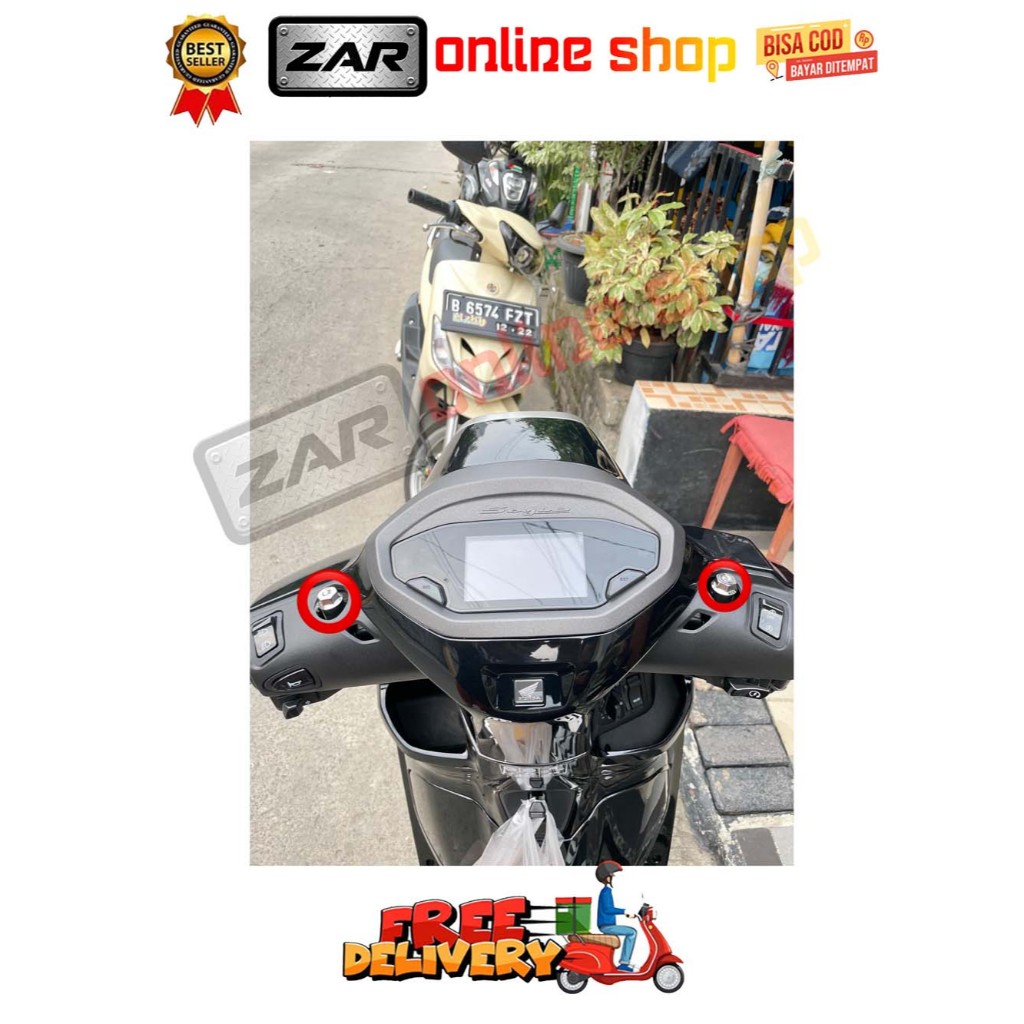 BAUT TUTUP SPION ( 2 BAUT ) PCX VARIO BEAT DELUXE SCOOPY ADV STYLO GENIO SPACY 110 125 150 160 CBU F