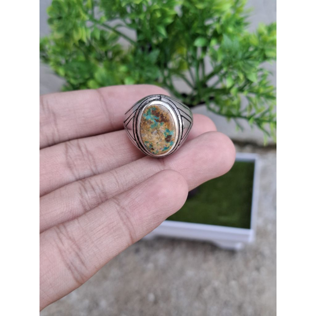 Pirus Persia Origin Iran Serat Emas Ring Alpaka Super