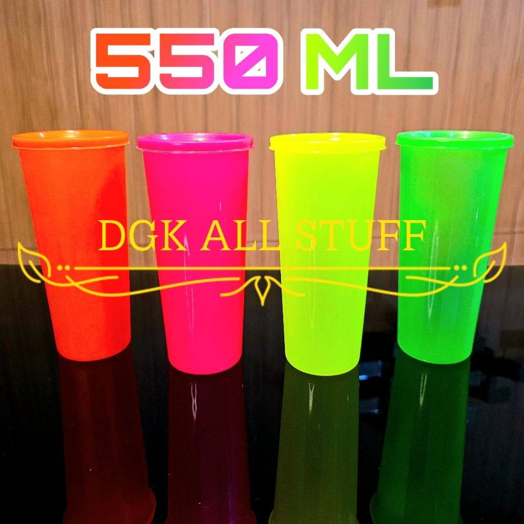 Tumbler Botol Gelas Air Minum Tutup Bertutup Plastik Warna Warni Pink Orange Hijau ANTI BOCOR TUMPAH