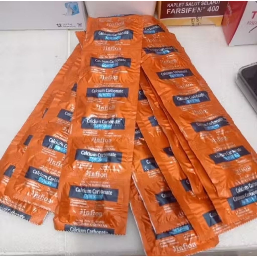 Calcium carbonate CACO3 infion 1 strip 10 kaplet