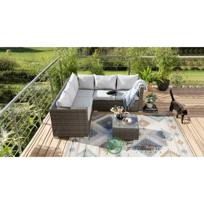 Sofa Sudut Rotan Sintetis Lenos