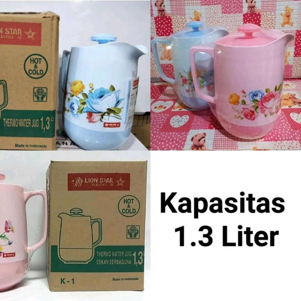 teko air plastik eskan plastik Kapasitas 1.3 Liter Lion Star