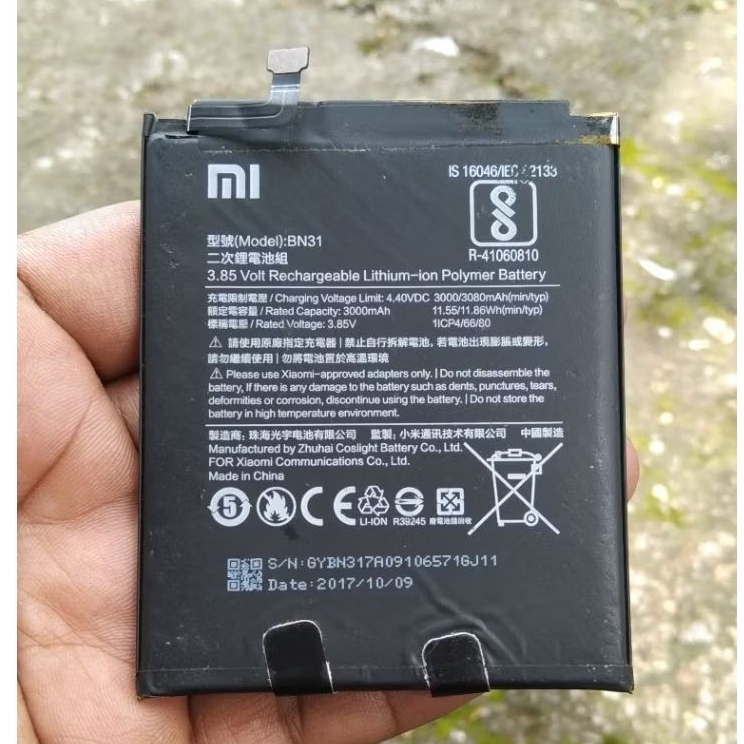 Baterai Xiaomi BN31 bekas copotan Hp