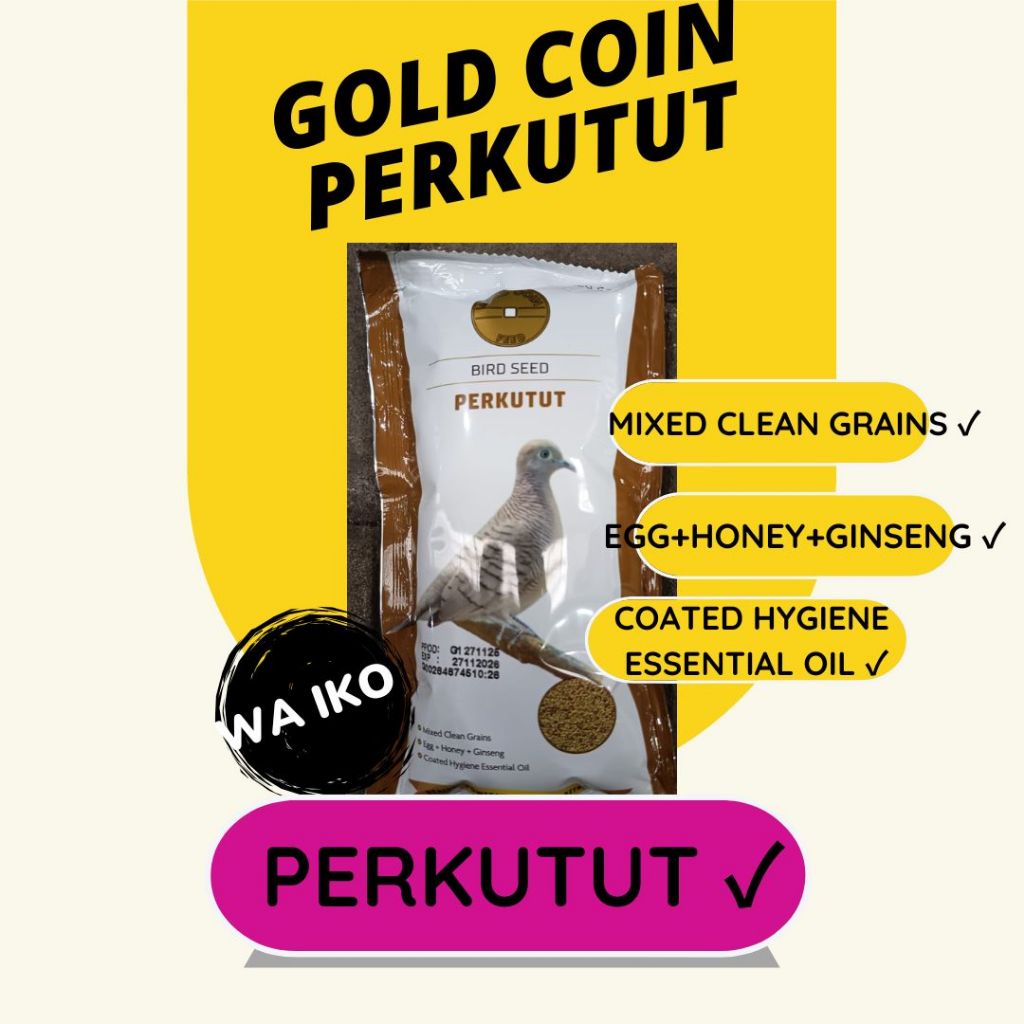 GOLD COIN PERKUTUT PAKAN MAKANAN PUR VOER BURUNG PERKUTUT
