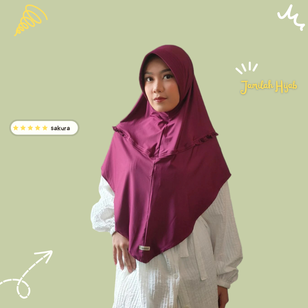JAMILAH HIJAB Sakura – Jilbab Instan Modis Model Baru Bergo Instan Size M