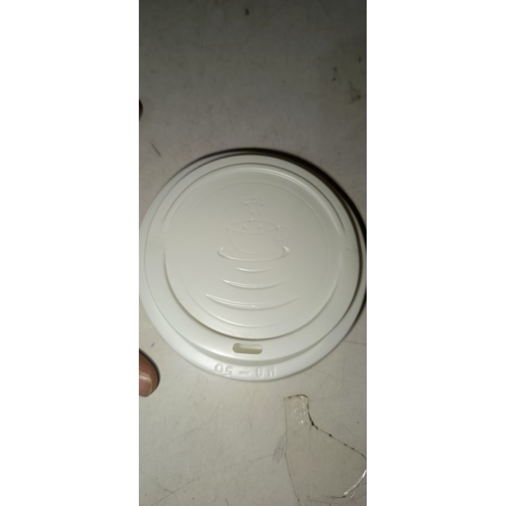 hot lid cup / tutup gelas kertas ukuran 14,16 oz putih