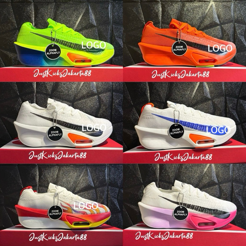 Sepatu Running Shoes Zoom Alphafly Next% 123 Fly 6 Black Volt Kenya Ekiden Japan Tosca Watermelon To