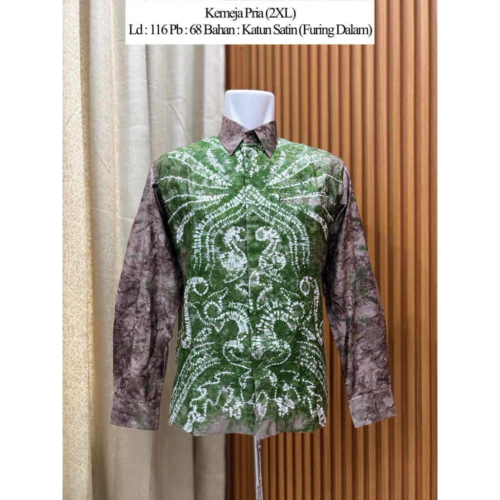 kemeja S pria katun satin