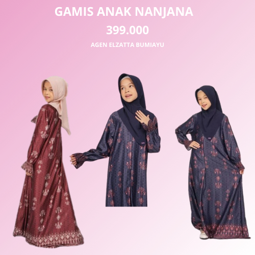 Elzatta Srmbt Nanjana M/L Girl Gamis Anak Perempuan Elzatta