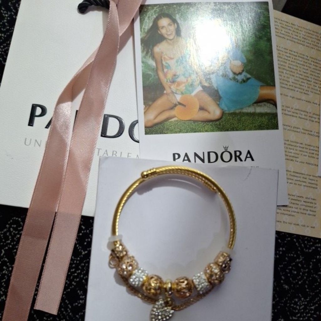 Gelang Pandora Gold Bulat  (Box & Bags)