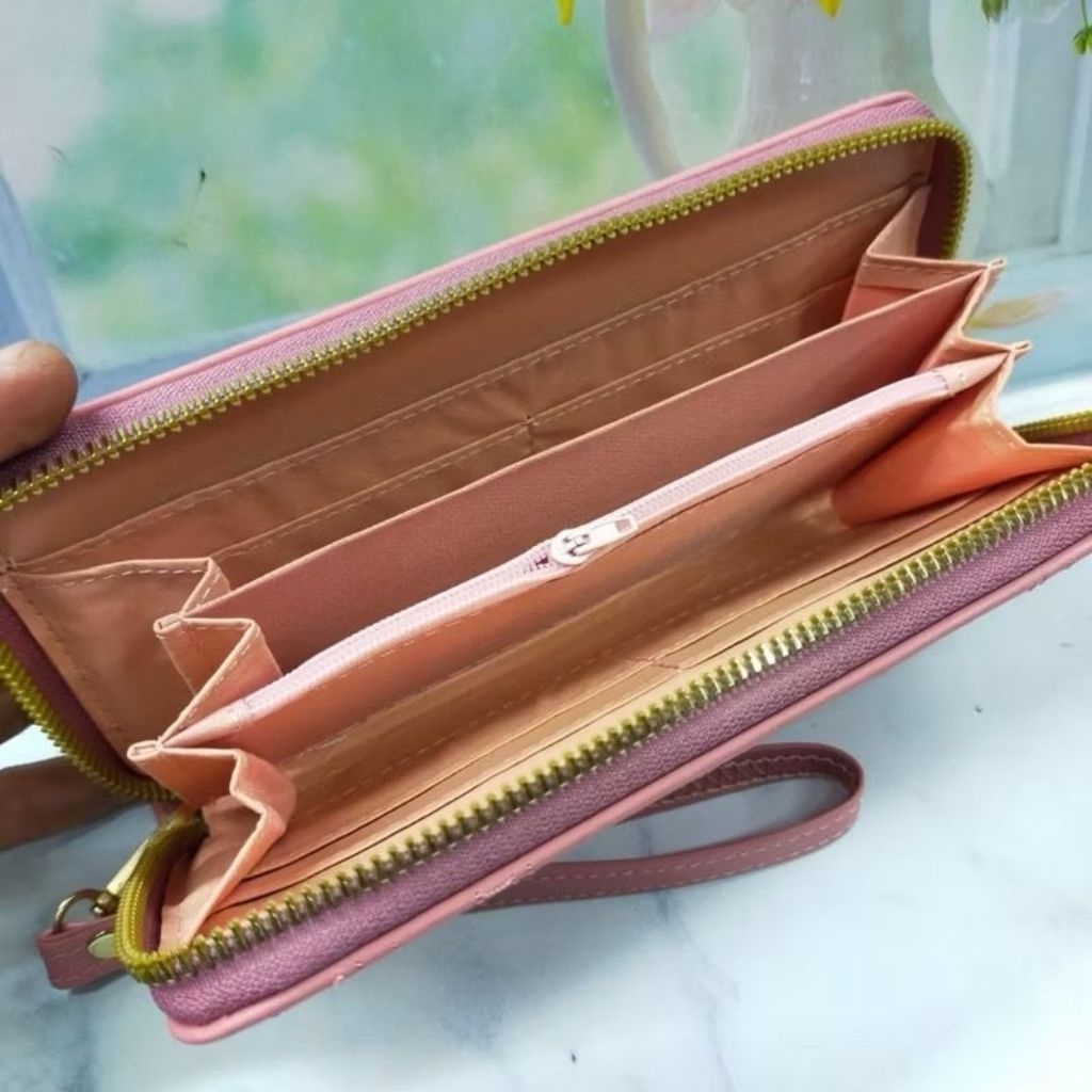 DOMPET PANJANG RESLETING 1 WANITA IMPORT. DOMPET TIPIS WANITA RESLETING 1