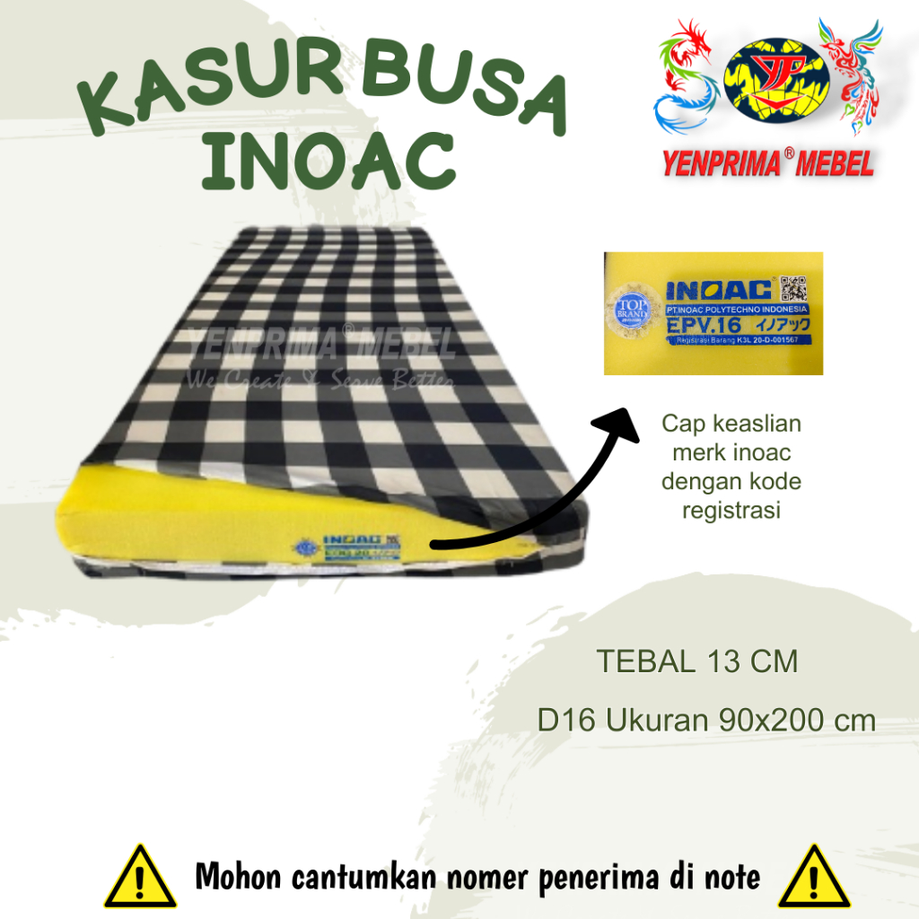 INOAC KASUR BUSA (EPV)D16 TEBAL 13 / KASUR BUSA INOAC / KASUR BUSA / INOAC