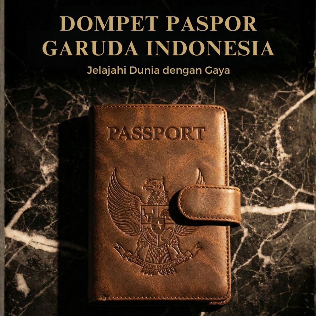 Dompet Paspor Garuda Indonesia SIM Card, bolpen, Uang Paspor ISHIYA