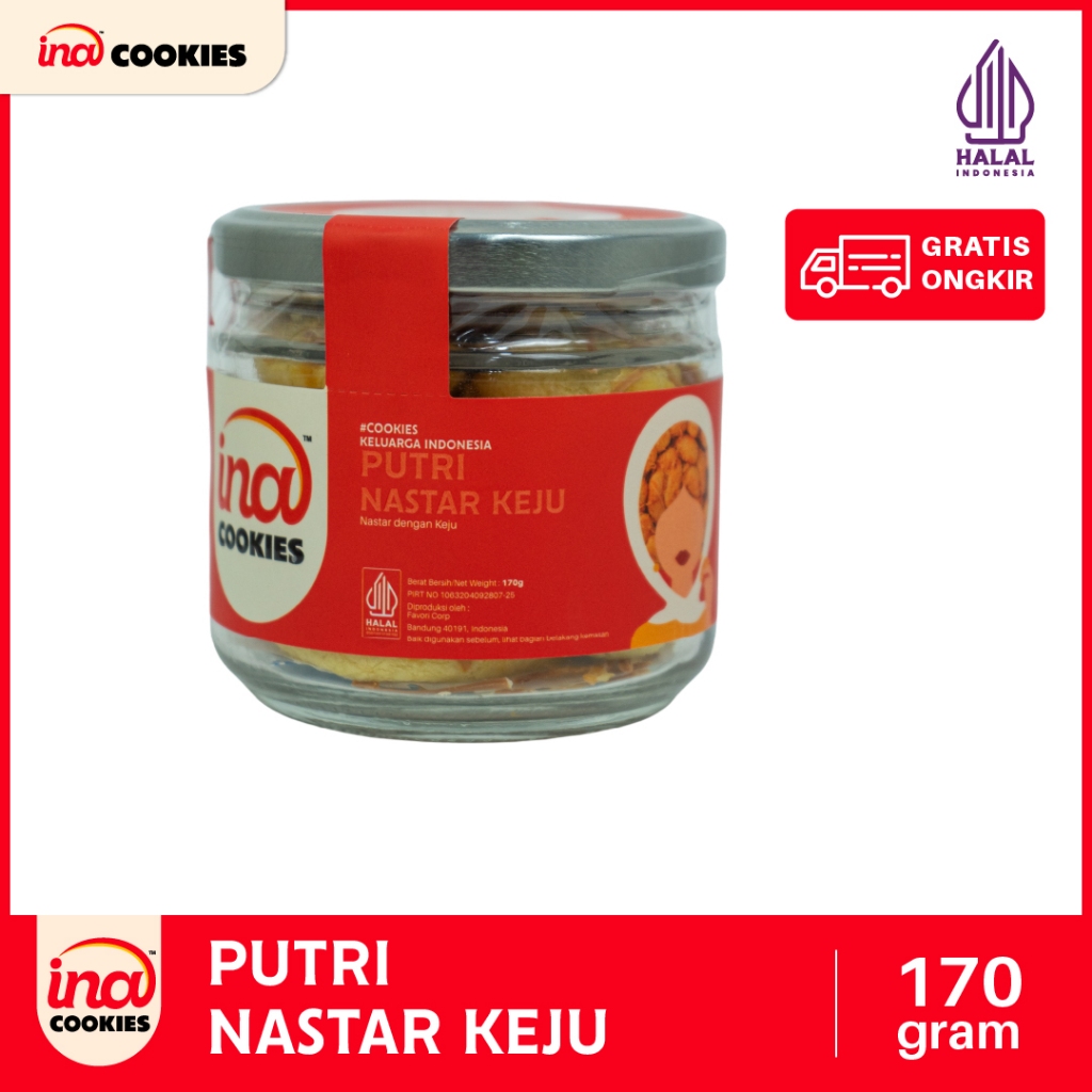 Ina Cookies Nastar Keju Gold Kue Kering Premium JAR