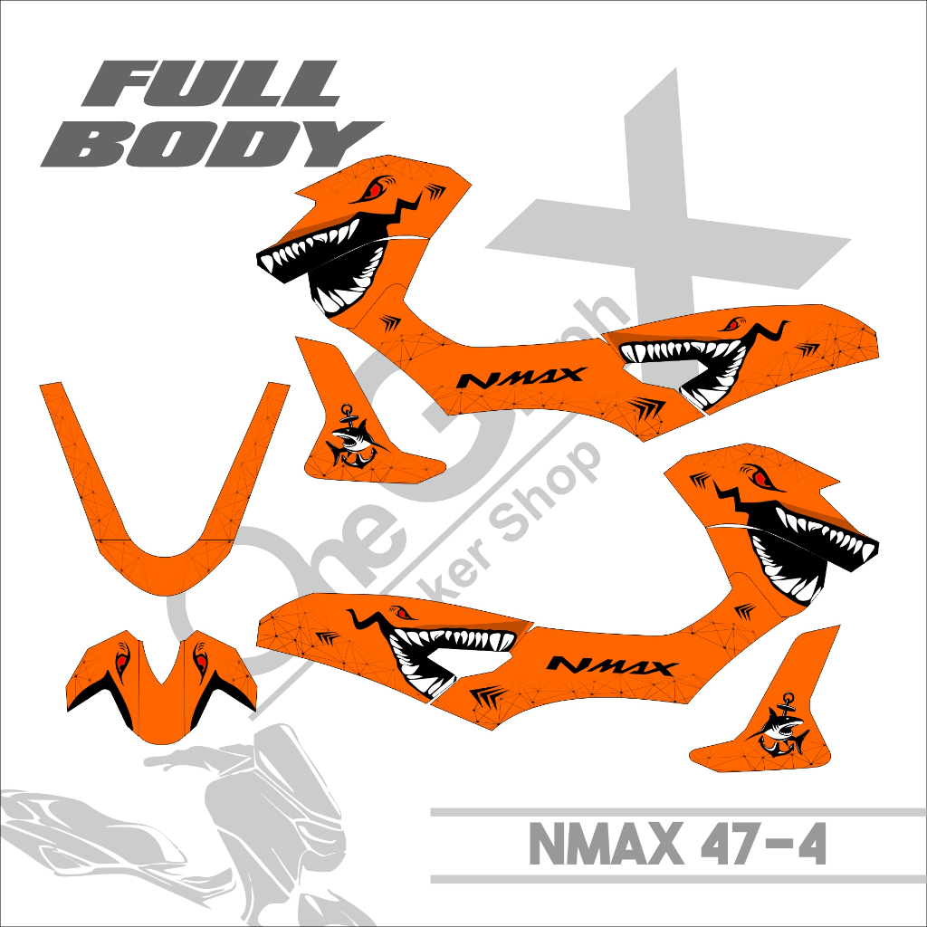 Decal Fullbody Yamaha NMAX 155 Old 2015–2019 | Sticker Premium Bisa HOLOGRAM NMAX 47 SHARK