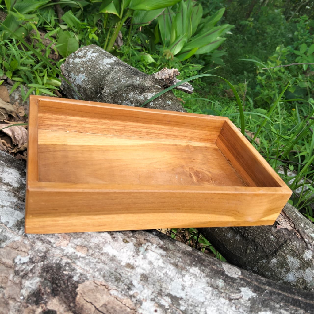 FREE GRAFIR NAMA Nampan Kayu Jati Asli Nampan Kayu Jati Solid Nampan Minimalis