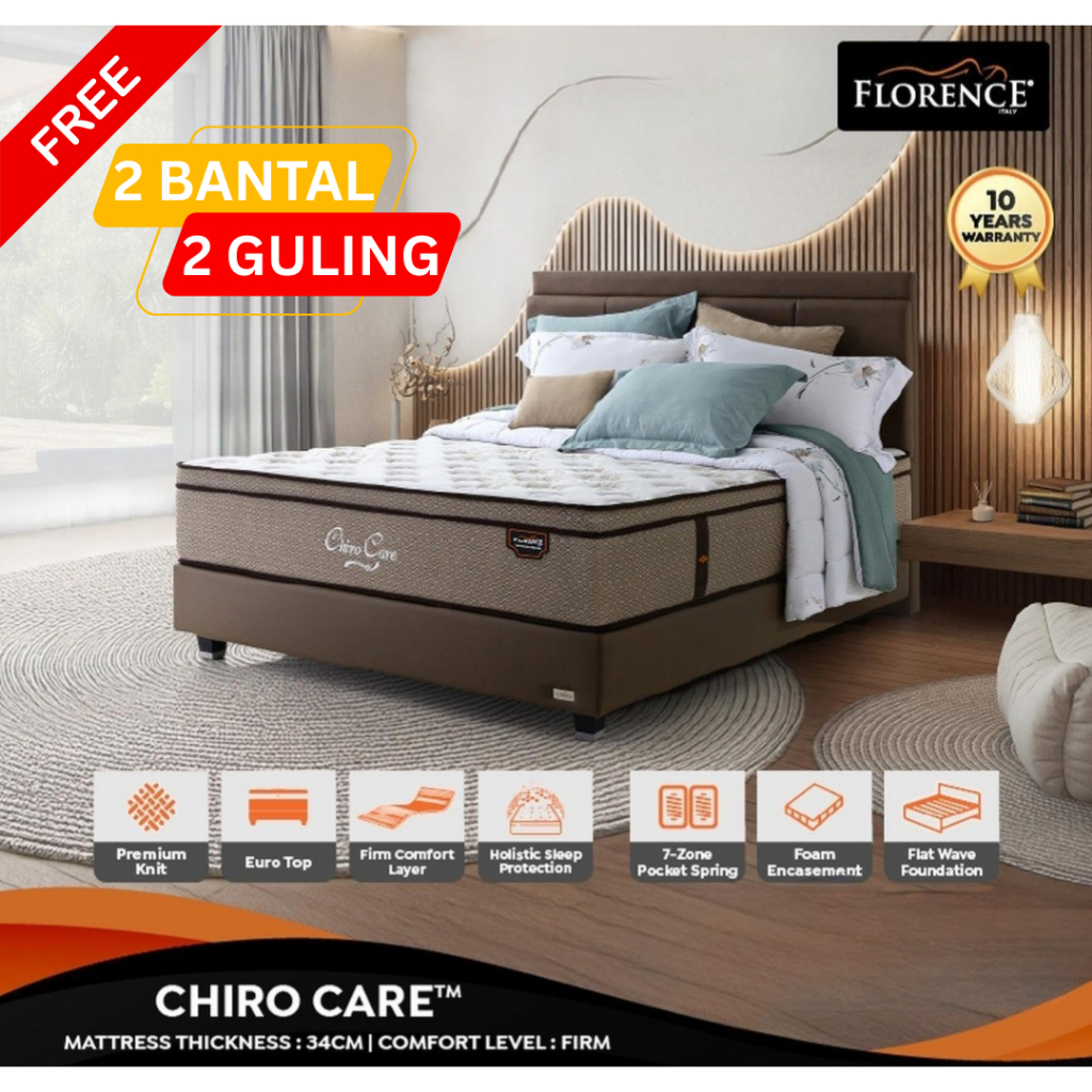 [READY STOCK] MATRAS SPRINGBED FLORENCE CHIRO CARE 180 X 200 X 34 CM | KASUR SPRINGBED FLORENCE CHIR