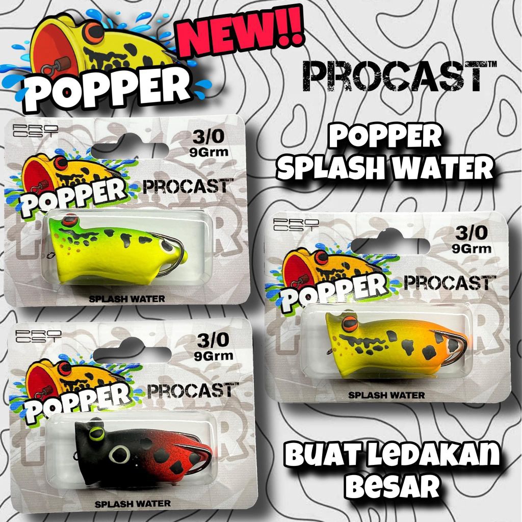 Procast Popper - umpan soft frog model popper panjang 5 cm berat 9 gram