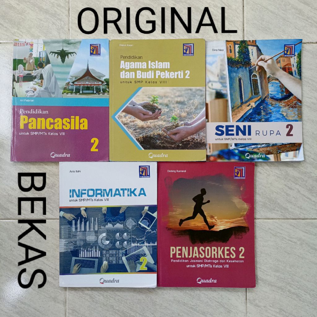 ( BUKU BEKAS ) ( ORIGINAL ) Kelas 8 VIII 2 II SMP MTS Penerbit Quadra Kurikulum Merdeka Bahasa Indon