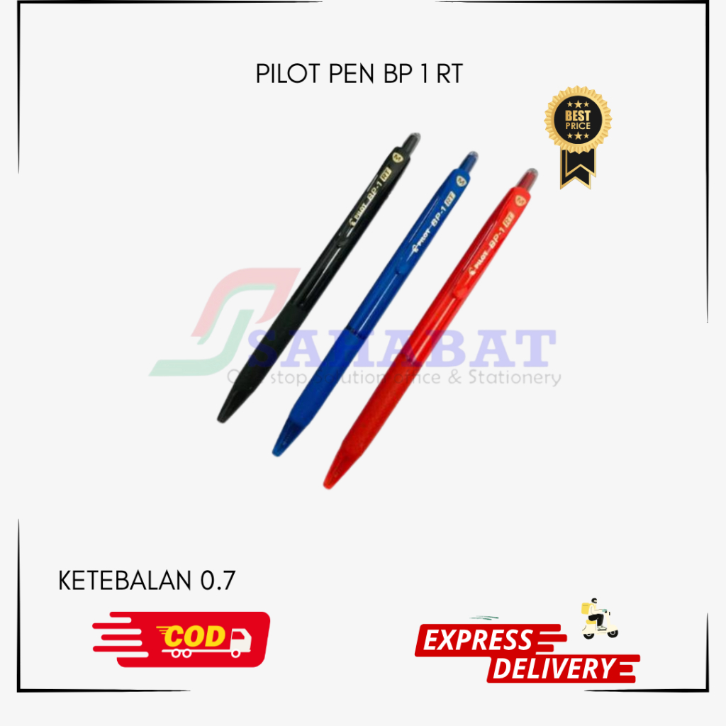 PILOT PULPEN BP 1 RT / KETEBALAN 0.7 / HARGA PERPAK / PULPEN PILOT MURAH - HARGA GROSIR