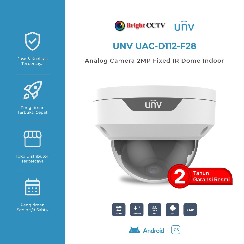 UNV Uniview UAC-D112-F28(40) 2MP Fixed IR Dome Analog Camera