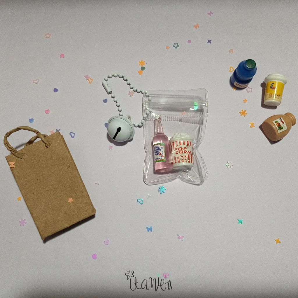 Mini PVC Pouch Keychain Isi Miniatur Snack Lucu