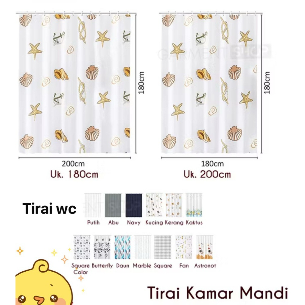 Tirai Kamar Mandi / Tirai Wc Plastik