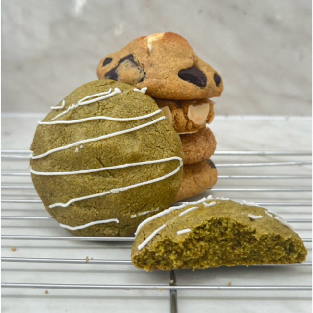 (ISI 5) MATCHA DRIP (oat soft cookies, full tepung oat!)