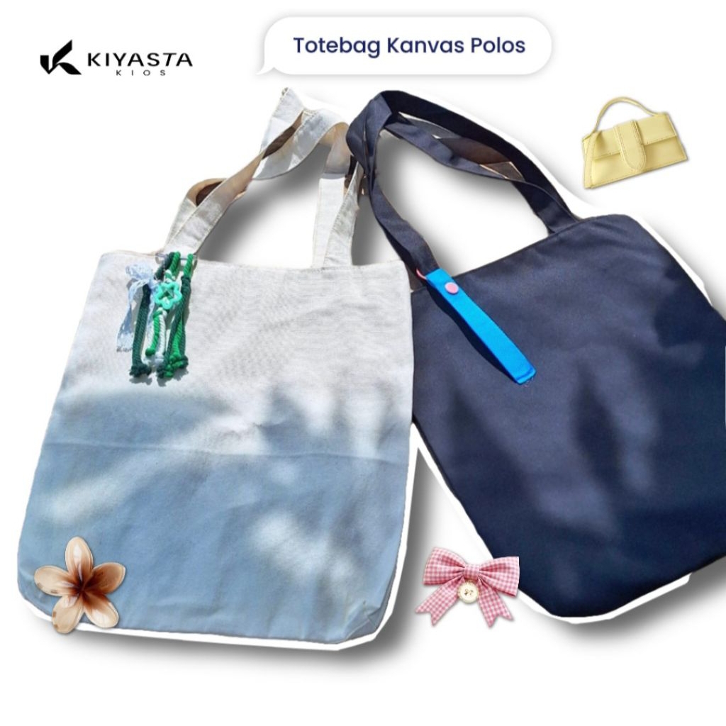 TOTEBAG KANVAS POLOS TOTE BAG TAS WANITA TAS KULIAH