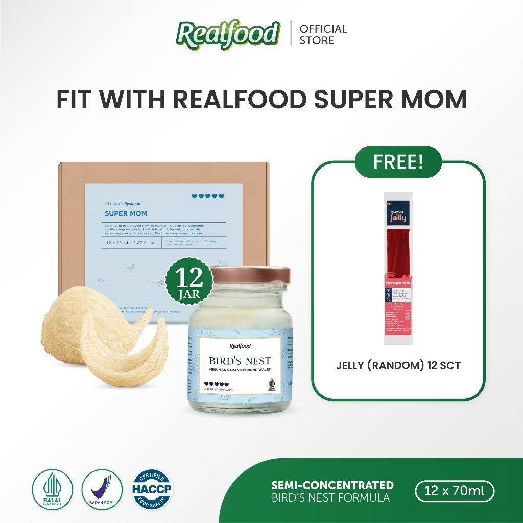 Realfood Super Mom 12 Jar Original Realfood - Minuman sarang burung walet Realfood Indonesia