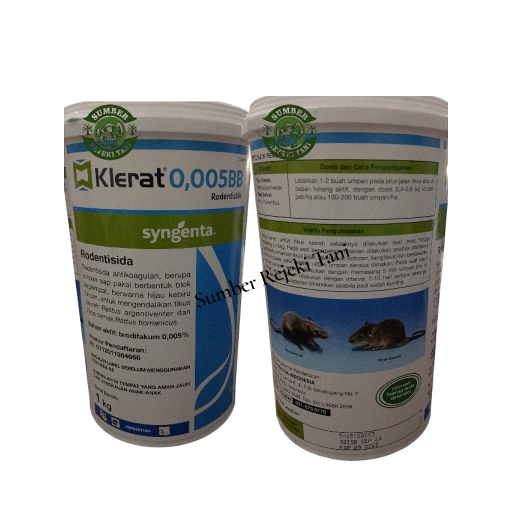 Klerat 0,005 BB Pembunuh Racun Tikus berbentuk permen 1kg