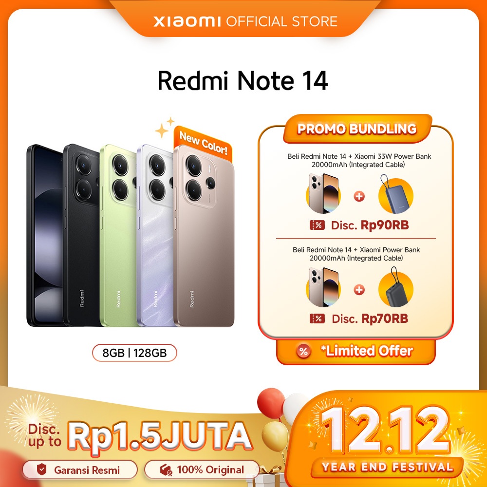 Xiaomi Redmi Note 14 | 108 MP AI camera system | 5500mAh 33W Turbo Charging | MediaTek Helio G99 Ult