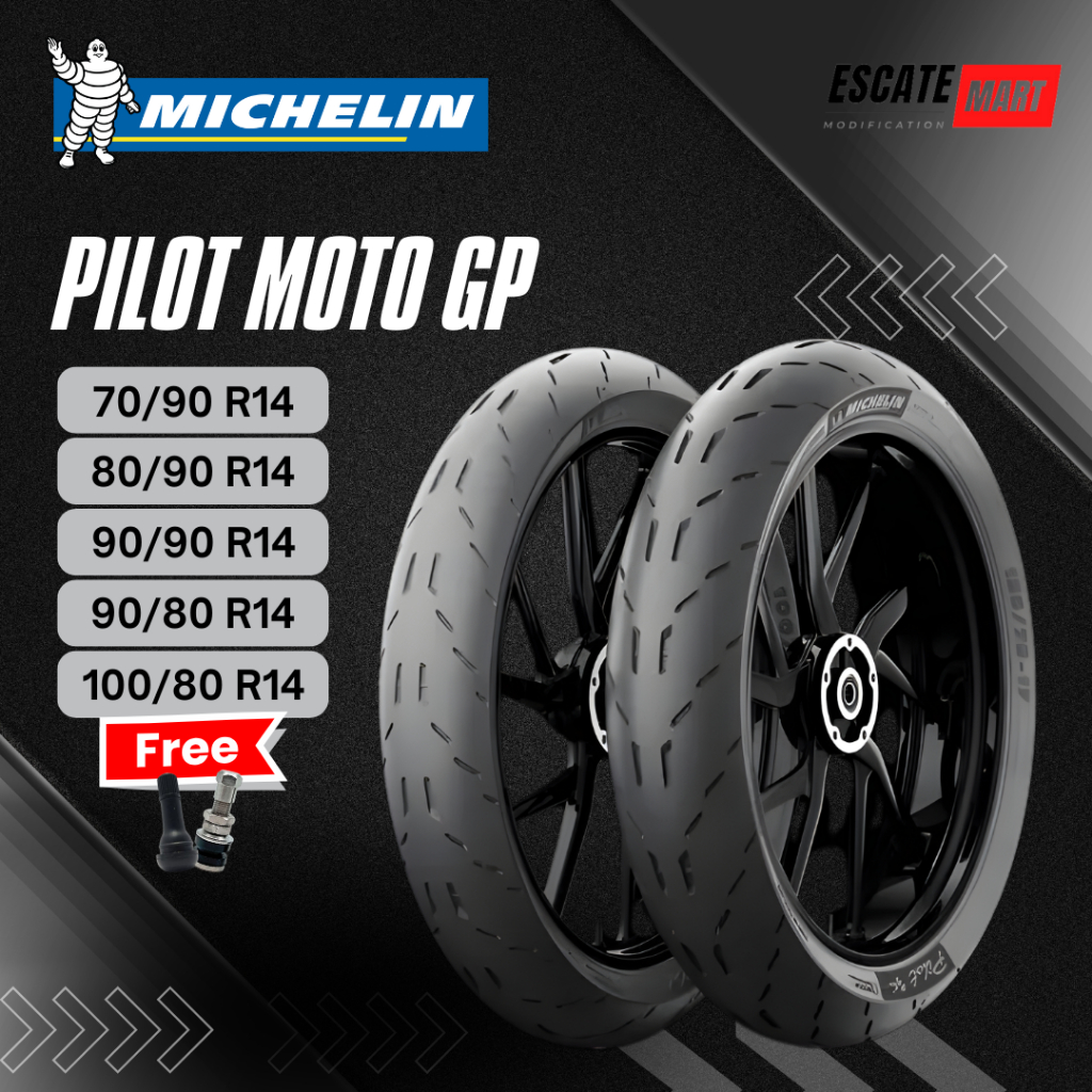 Michelin Pilot MotoGP 70/90 80/90 90/80 90/90 100/80-14 Tubeless - Ban Motor Michelin Pilot Moto GP 