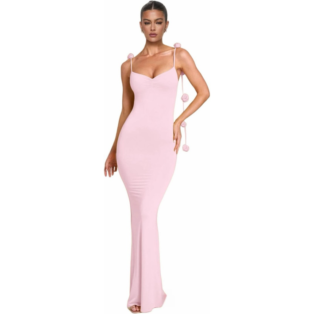 Rosette backless dress