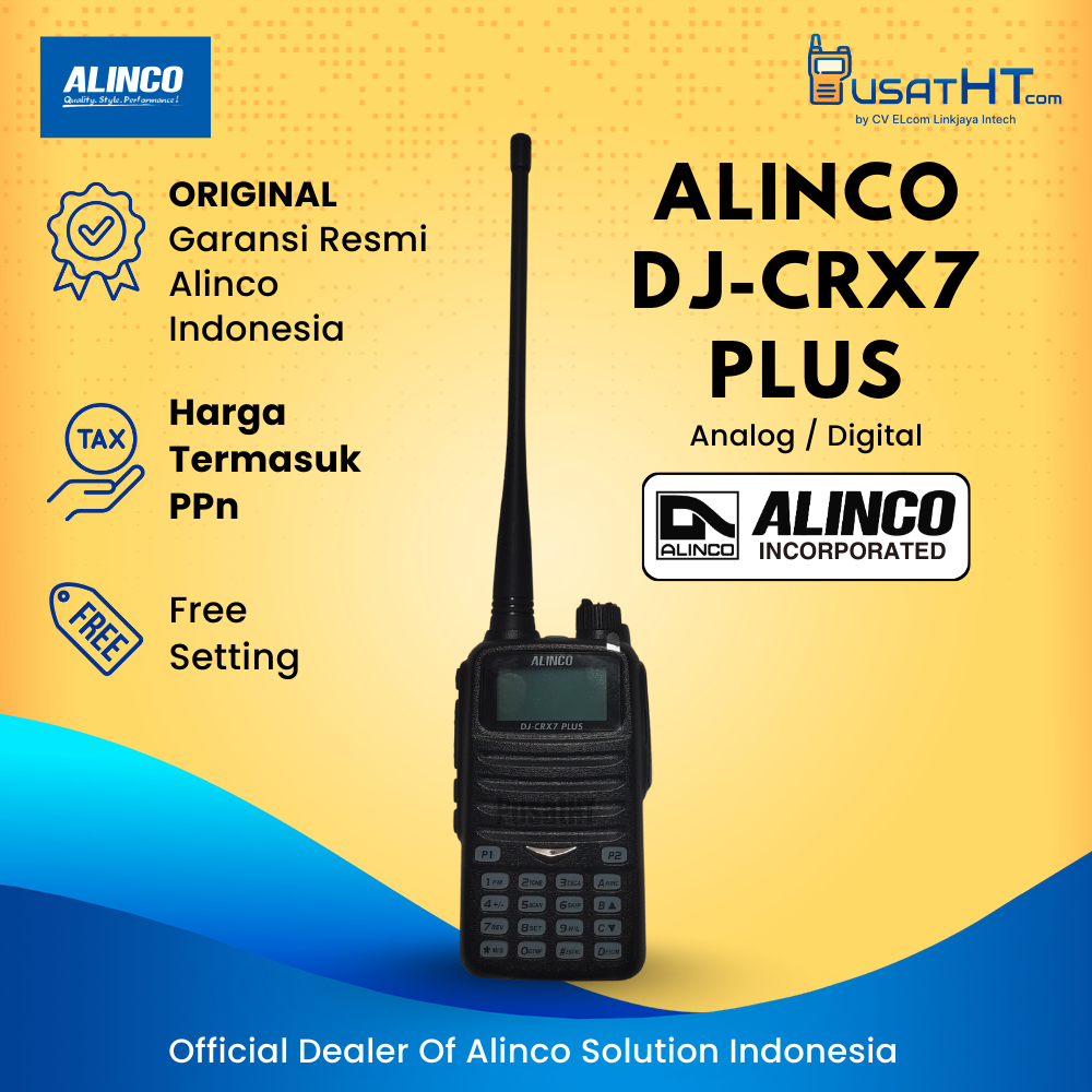 Radio HT Handy Talky ALINCO DJ-CRX7 PLUS / CRX 7 PLUS DUALBAND VHF/UHF Garansi Resmi 100% ORIGINAL