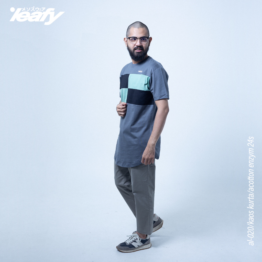 Kaos Kurta Leafy AL-020 | Bahan Cotton Enzym 24s | Pakaian Pria | Bahan Kaos Anti Bakteri