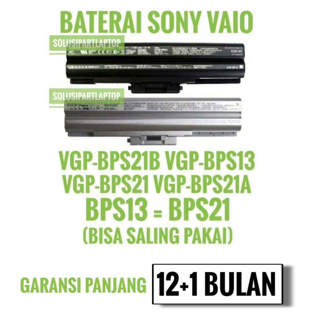 BATERAI SONY BPS 13 BPS 21 VGP-BPS13 VGP-BPS21 BLACK
